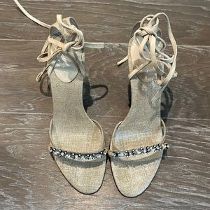 Nine West straw lace up open toe sandals